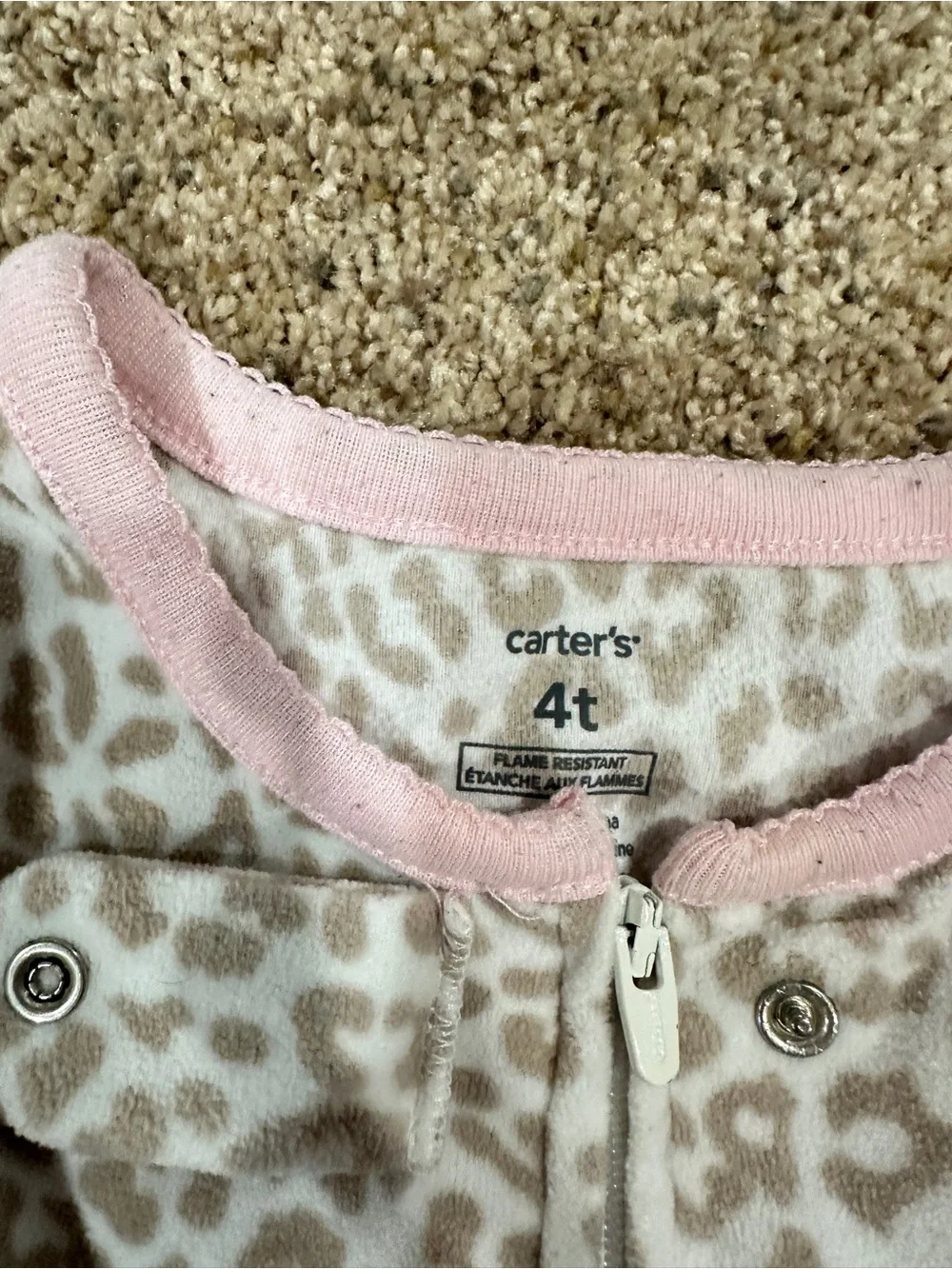 Girls set size 4T Carter's Girls Purple and Pink Hello Kitty Footed PJs
